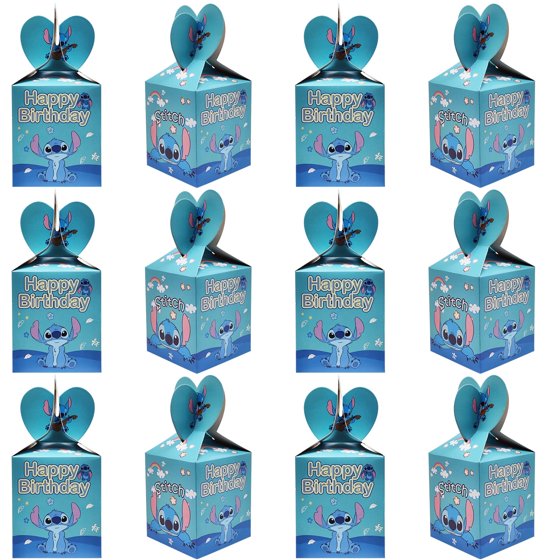 18 Pcs Birthday Party Candy Boxes, Paper Gift Box Birthday Goodie Treat Boxes for Party Supplies