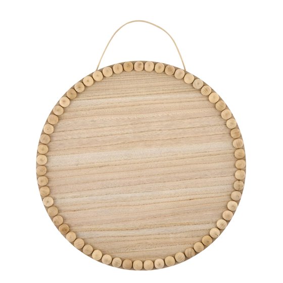 Plaid Wood Surfaces Round Beaded Edge Plaque, 15"