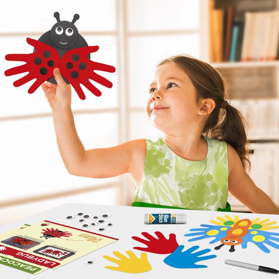 Learn & Climb Arts and Craft Kit for Toddlers Ages 3-5, Crafts for Kids Art Set to Create 10 Handprint Animal Crafts with Supplies & Instructions