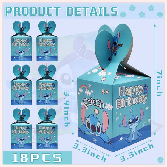 18 Pcs Birthday Party Candy Boxes, Paper Gift Box Birthday Goodie Treat Boxes for Party Supplies