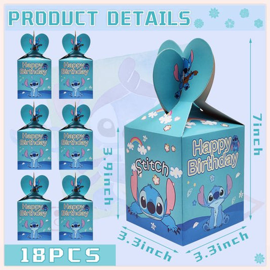 18 Pcs Birthday Party Candy Boxes, Paper Gift Box Birthday Goodie Treat Boxes for Party Supplies