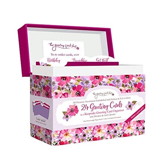 Designer Greetings All Occasion Greeting Card Assortment 24 Cards with Envelopes in a Keepsake Floral Organizer Box Birthday Thank You New Baby Anniversary Sympathy Get Well Blank