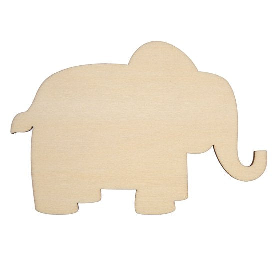 Hello Hobby Wooden Elephant Shape, Ready-to-Decorate Die-Cut Shape Wood, 4" x 0.15" x 2.75