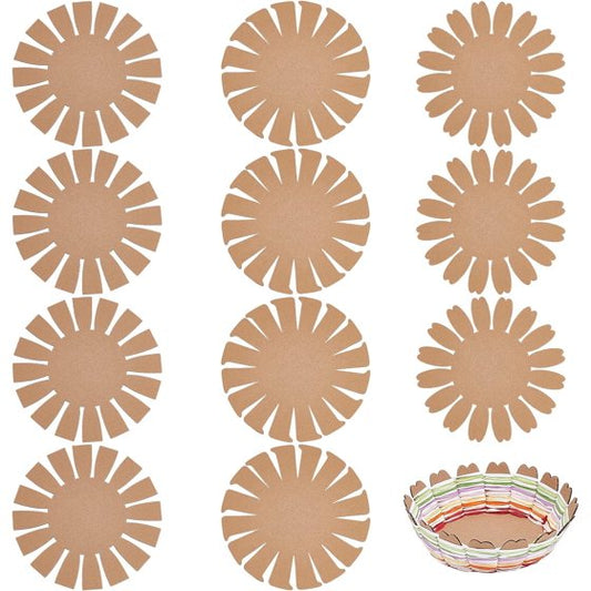 12-Piece DIY Paper Basket Weaving Kit for Women – Arts & Crafts, Small Gifts & Keepsakes, Includes 6 Colorful Raffia Ribbons