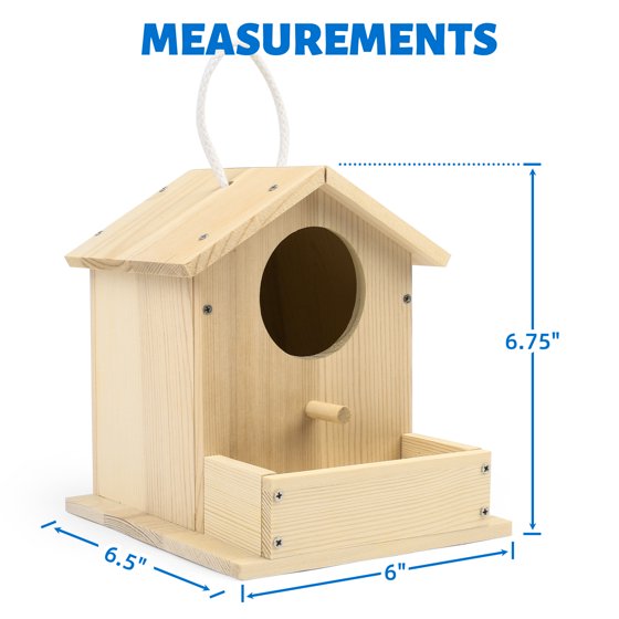 LotFancy Bird House Kit, 2 Pack, DIY Wooden Birdhouse Kits for Kids and Adults to Build and Paint